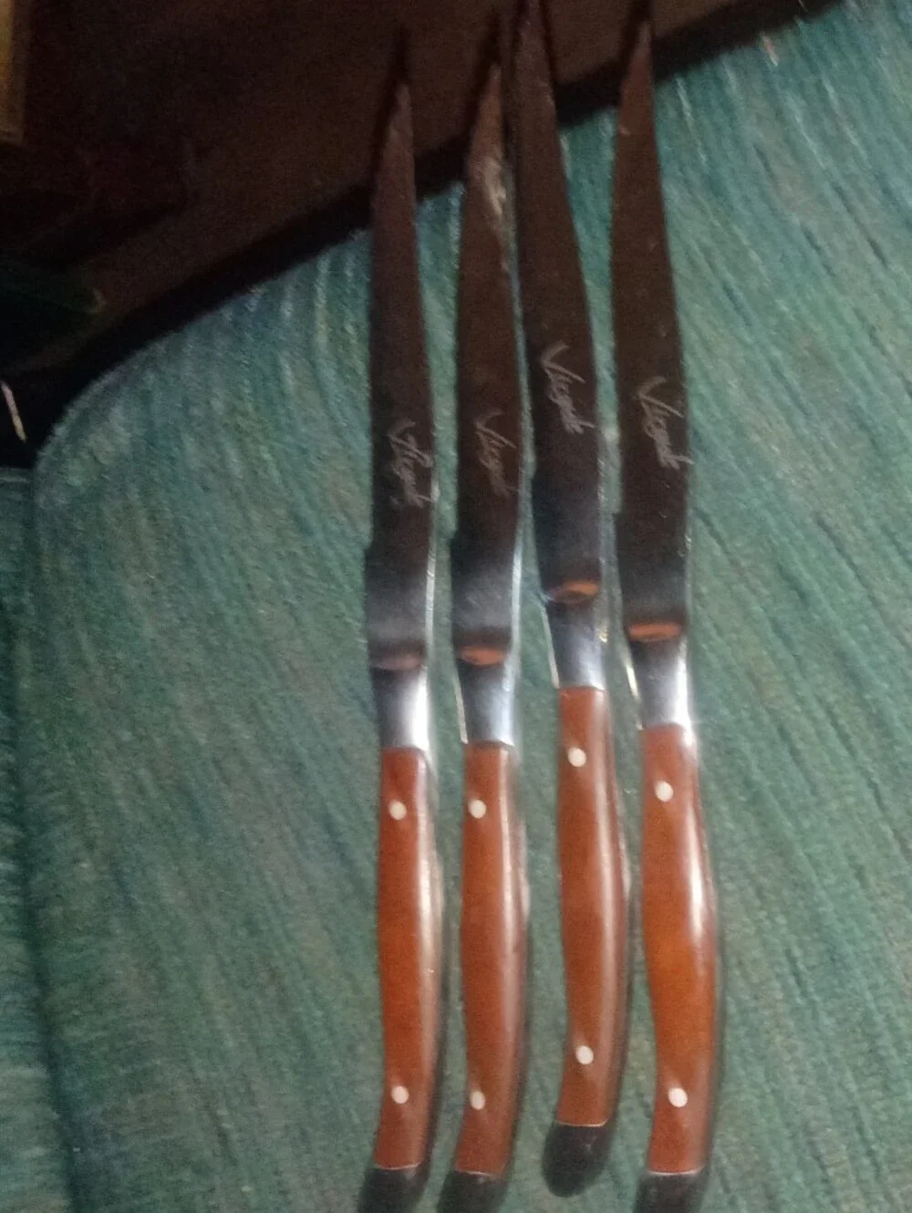 Classic Brown Handle Steak Knives - Set of 4 Amefa Virgule